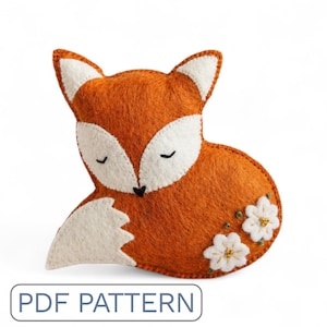 Felt Fox Sewing Pattern, Woodland Animal Plush Template, Beginner Friendly DIY (PDF Download)