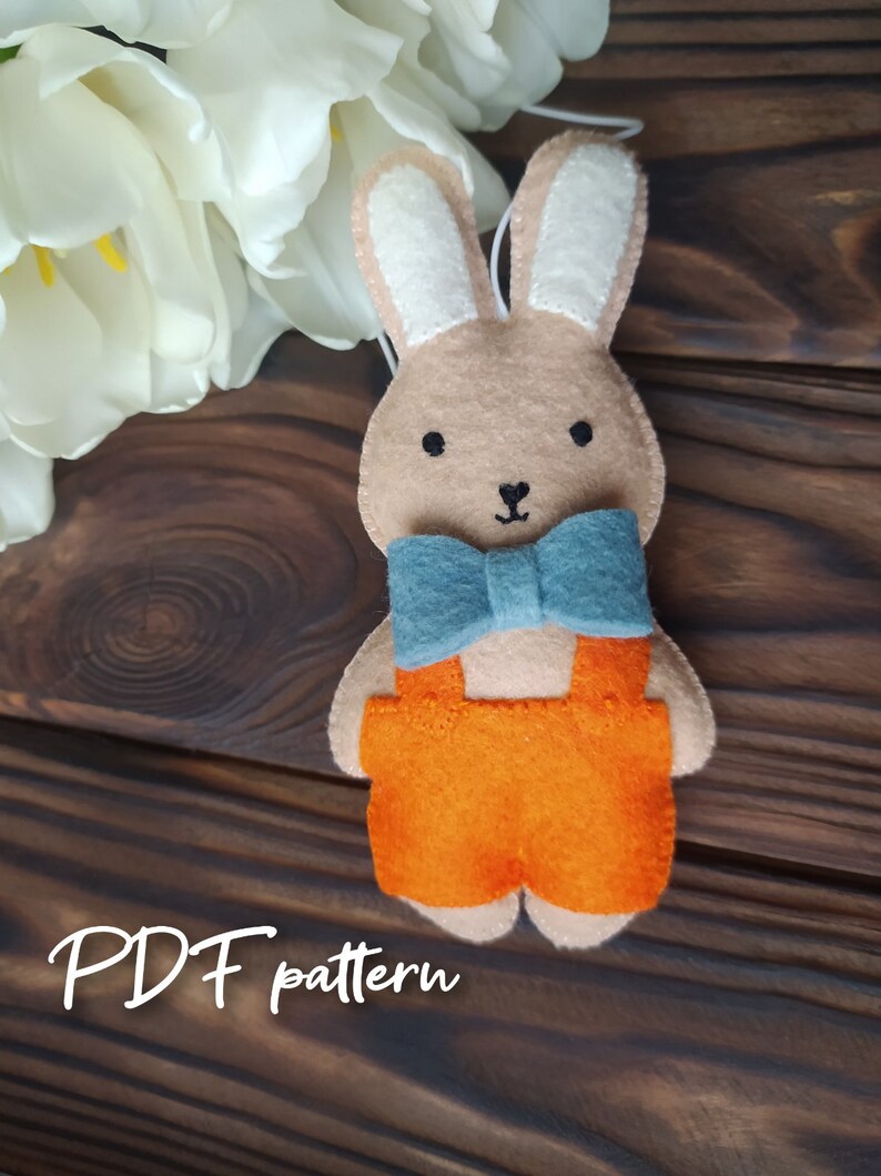 Felt Bunny Ornament Sewing Pattern: DIY Easter Decor (PDF Pattern) - Etsy
