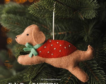 Felt Dog Pattern – Christmas Ornament PDF
