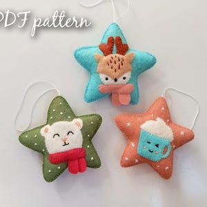 Christmas patterns sewing, Felt patterns, felt Christmas ornaments, felt ornament pattern, felt  pdf pattern, felt Christmas decoration.