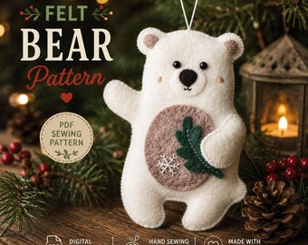 Weihnachtsschmuck aus Filz: Eisbär, Nähvorlage (PDF), Weihnachtsbaumschmuck