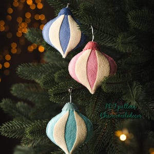 Patroon vilten kerstornament: met de hand genaaide kerstbal (pdf-tutorial)