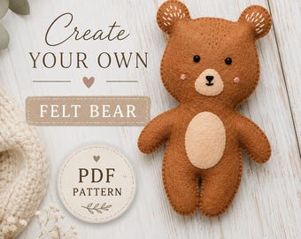 Felt Bear Ornament Sewing Pattern (PDF Pattern)