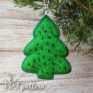 Felt Christmas Tree Pattern PDF, Christmas tree Pattern, Felt patterns, Christmas ornaments, Sewing Christmas Tree Ornaments Pattern.