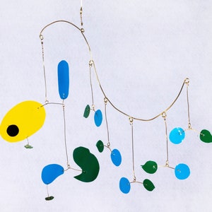 Out in the Big Blue Green Mobile, Hanging Mobile, Kinetic Mobile, Art Mobile, Nursery Mobile, Modern Mobile, Mid Century Modern