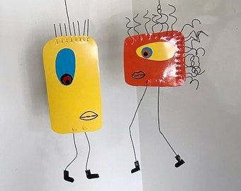 Flo & Clyde Hanging Mobile, Creature Kinetic Mobile, Art Mobile, Modern Mobile, Mid Century Modern, Abstract Creature Design