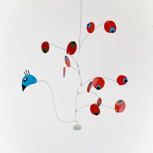 Peacock Mobile, Kinetic Mobile, Art Mobile, Bird Mobile, Modern Mobile, Mid Century Modern, art decor, hanging sculpture
