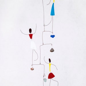 Dancers Hanging Mobile, Kinetic Mobile, Art Mobile, Dance Mobile, Modern Mobile, Mid Century Modern, hanging sculpture, art decor