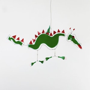 Green Dragon, Kinetic Mobile, Art Mobile, Modern Mobile, Mid Century Modern, kinetic mobile