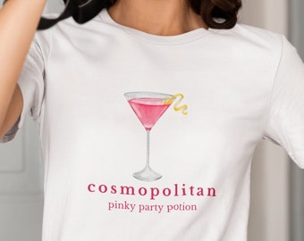 Cosmopolitan Tshirt | Pinky Party Potion | Cocktail Lover Tee | Fun Saying Shirt | Creative Summer Top | Gift for her