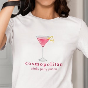 Cosmopolitan Tshirt | Pinky Party Potion | Cocktail Lover Tee | Fun Saying Shirt | Creative Summer Top | Gift for her