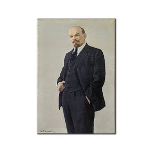 VINTAGE MEN&#39;S PORTRAIT One of a kind, Original Oil Painting on canvas by Ukrainian artist V.Poltavskyi, V.I.Lenin, 1972