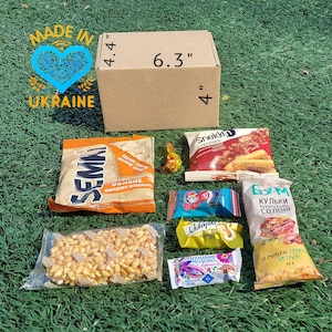 Ukraine Snack Box Small - Best Gift For Ukrainian Friend Made in Ukraine | Exotic Ukrainian Treats and Sweets from Ukraine (at least 5.3 oz)