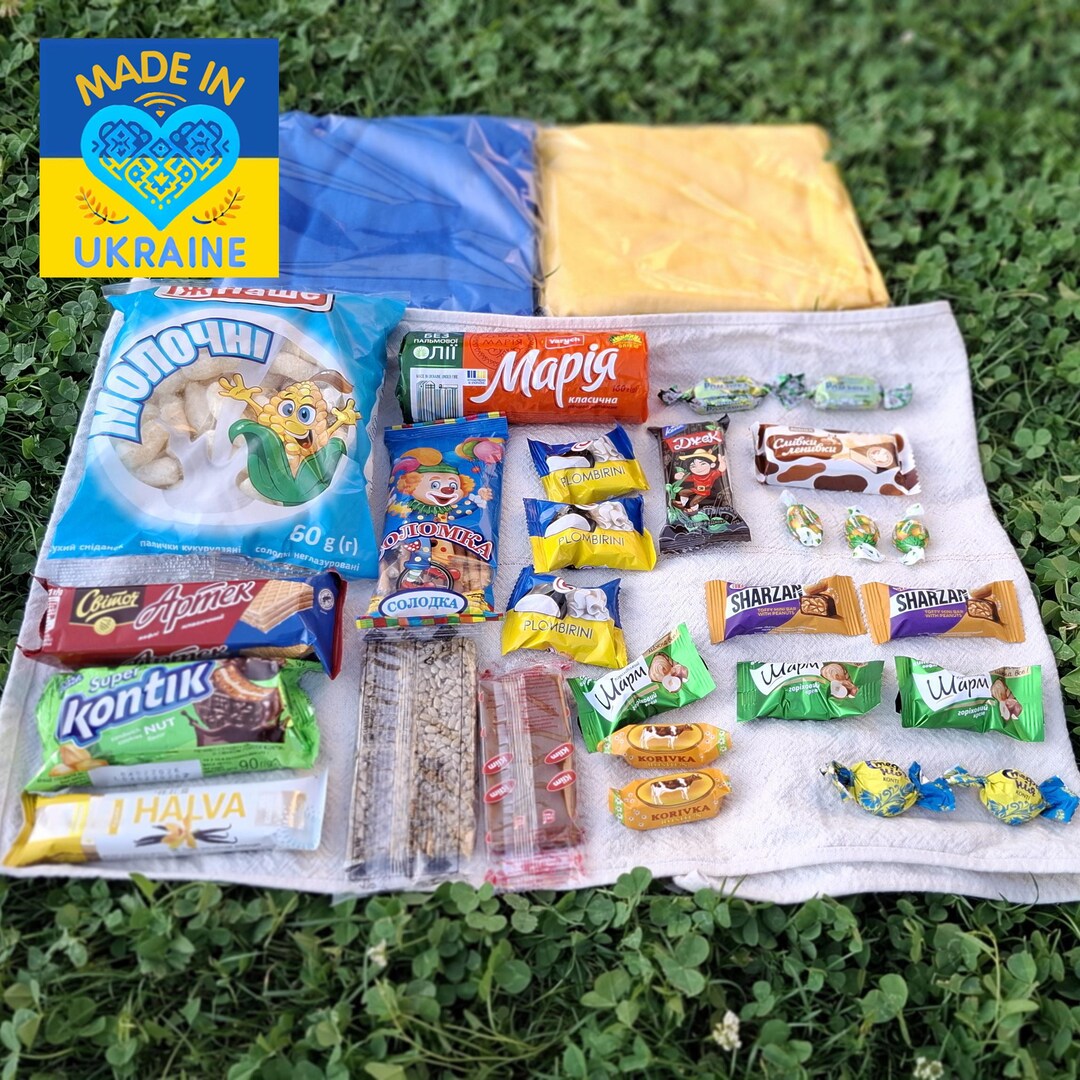 Ukrainian Raspberry Candy Ukrainian Friends Candy Snack Box With Sweets, Chocolates, Wafers ...