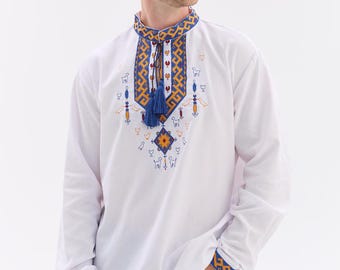 Men's Vyshyvanka "Lyubomyr" - Traditional Ukrainian Embroidery, Perfect Gift for Him, Made in Ukraine