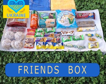 Scatola di caramelle e snack per amici ucraini con dolci, cioccolatini, wafer e biscotti - Regalo per condividere feste, compleanni, università e viaggi