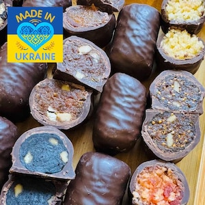 Exquisite Handmade Ukrainian Chocolates | Fruit & Nut Filled Confections Gift Set | Christmas Ukrainian Gifts | Tastes Made in Ukraine