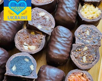 Vorzügliche handgemachte Ukrainische Pralinen | Frucht und Nuss gefülltes Konfekt Geschenkset | Ukrainische Weihnachtsgeschenke | Geschmack Made in der Ukraine