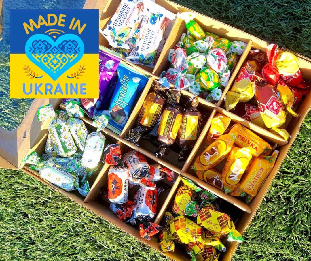 Ukrainian Raspberry Candy Ukrainian Candy Set in Gift Box | Pick-me-up Christmas Gift With ...