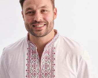 Men's Vyshyvanka T-Shirt "King Daniel" - Ukrainian Embroidered Tee, Perfect for Casual Wear, Made in Ukraine