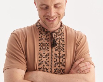 Men's Vyshyvanka T-Shirt with Embroidery, Comfortable and Stylish Ukrainian Apparel, Perfect for Everyday Wear, Made in Ukraine
