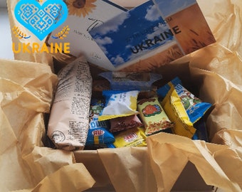 Caja de refrigerios ucranianos cuidadosamente seleccionados / Recuerdo con refrigerios y dulces de Ucrania / Regalo auténtico de Ucrania