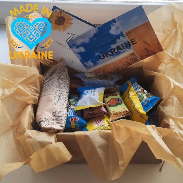 Handverlesene Ukrainische Snackbox | Souvenir mit Ukraine Snacks und Süßigkeiten | Authentisches Geschenk aus der Ukraine