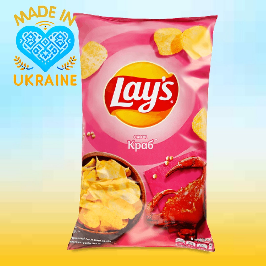 Lay's Ukrainian Potato Chips With the Taste of Crab, Cheese, Paprika 120 G Made in Ukraine Lays