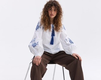 Women's Vyshyvanka Blouse "Zirka" - 100% Cotton, Handmade, Perfect for Any Occasion, Made in Ukraine