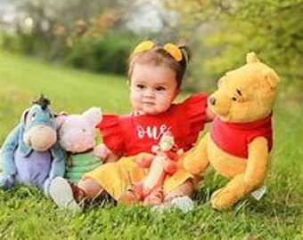 Winnie the Pooh Inspired Birthday Outfit | Pooh First Birthday | Red and Yellow Birthday | Birthday Outfit | Halloween | Pooh Dress