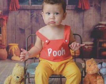 Winnie The Pooh Inspired Boy Birthday Outfit | Pooh Birthday | Boy Pooh Birthday | First Birthday | Pooh Inspired Birthday | Boy Romper