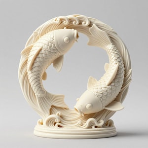 鯉の彫刻 壁掛けオブジェ Koi fish statue - Etsy 日本