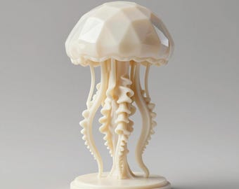 Jellyfish Statue STL File – Minimal Sea Creature Sculpture – One Piece 3D Print