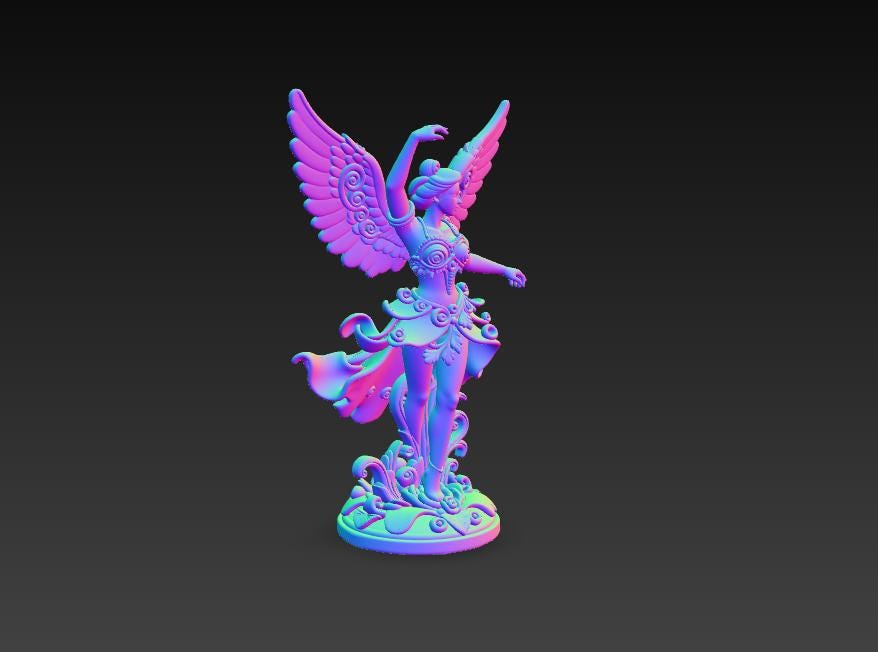 Angel Statue STL File – Winged Fairy Goddess Sculpture – One Piece 3D ...