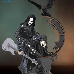 The Crow Figurine: Gothic Dark Art 3D Sculpture