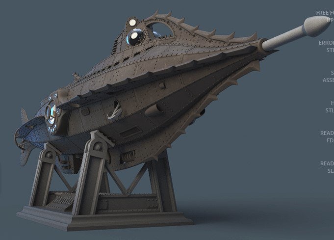 Nautilus Submarine Figure – Jules Verne Inspired 3D Print