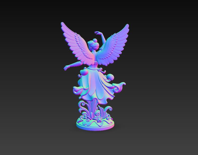 Angel Statue STL File – Winged Fairy Goddess Sculpture – One Piece 3D ...