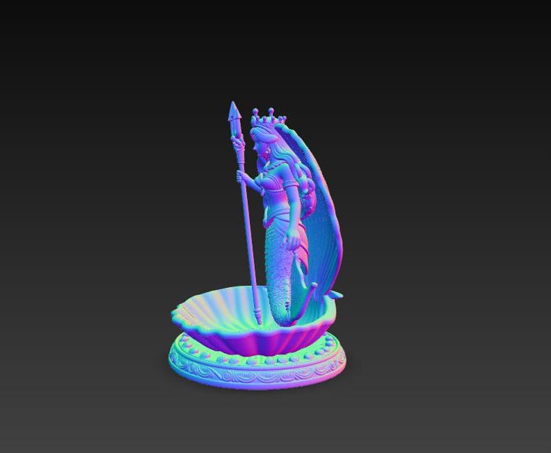 Mermaid Queen Statue STL File – Sea Goddess Sculpture – One Piece 3D ...