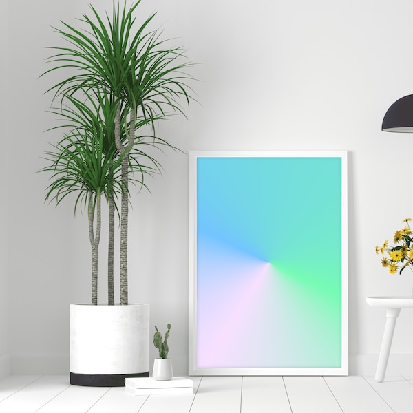 Aesthetic Colorful Gradient Wall Art PNG for Cricut - Modern Abstract Home Decor Poster - Trendy Spritiual - Printable Aura Poster