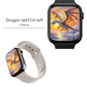 Dragon Dreams Apple Watch Wallpaper - Mystical Aesthetic, Fantasy Tech Elegance | Apple Watch Screensaver with Dragon