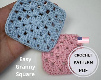 Easy Crochet Grandma Square Pattern Anleitung für Anfänger (PDF)