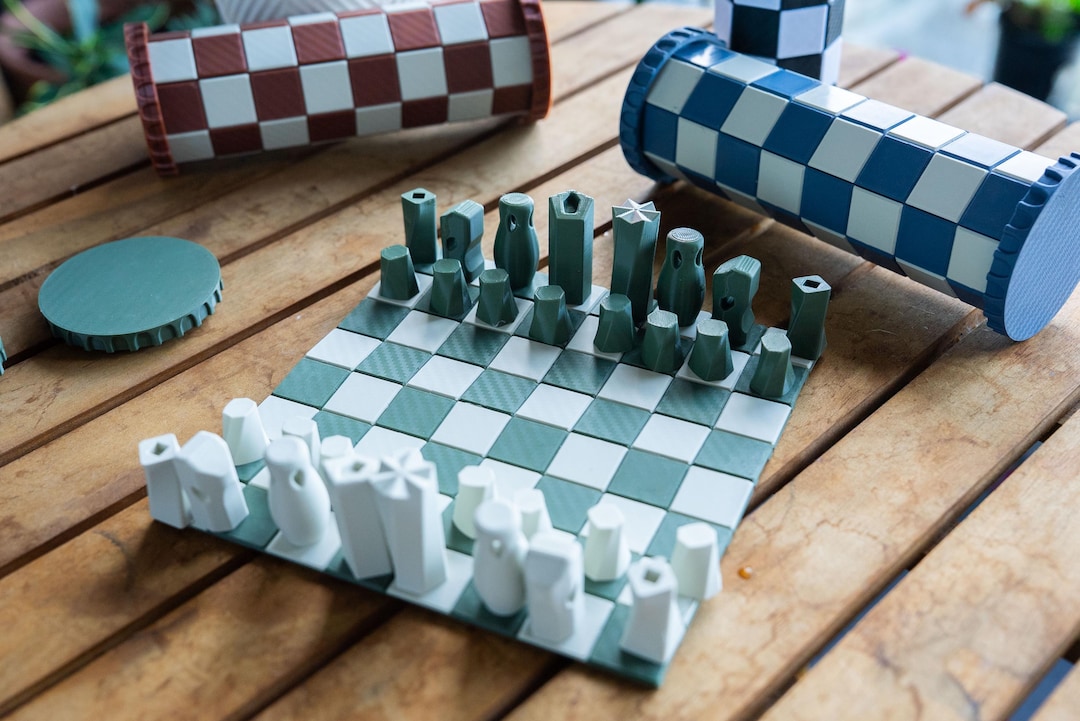 3d-printed Portable Mini Chess Set – Foldable & Travel-friendly - Etsy