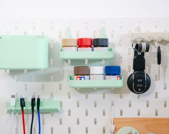 3Dプリントペグボードトレイとアクセサリー：IKEA SKADIS対応