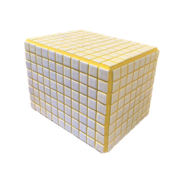 Cube de carreaux de verre - joints jaunes