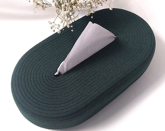 1 piece. Napkin holder made of natural cord. Size: 27 centimeters at the bottom, 14 centimeters wide. 7 centimeters height.