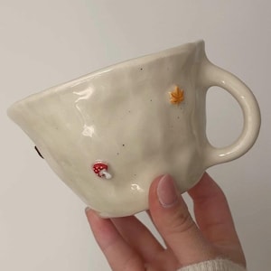 Cute Custom Coffee & Tea Mug | Coquette Style Handmade Ceramic Mug | Cute Minimalist Home Decor