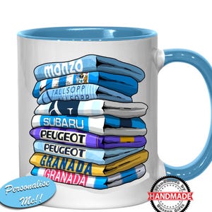 Coventry City Shirts History - Personalised 11oz Mug - Handmade Unique Gift - Choice of Colours  Great Quality Present - Coaster Set