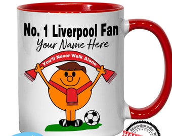 Number 1 Liverpool Fan - Personalised 11oz or 6oz Mug Handmade Unique Fun Gift Idea - Coaster Set Available Football Present - Great Quality