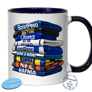 Everton Retro Shirts History - Personalised 11oz Mug - Handmade Unique Fun Gift Idea - Coaster Set Available Great Quality Present