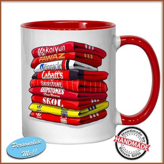 Nottingham Forest Retro Shirts History - Personalised 11oz Mug - Handmade Unique Fun Gift Idea - Coaster Set Available Great Quality Present